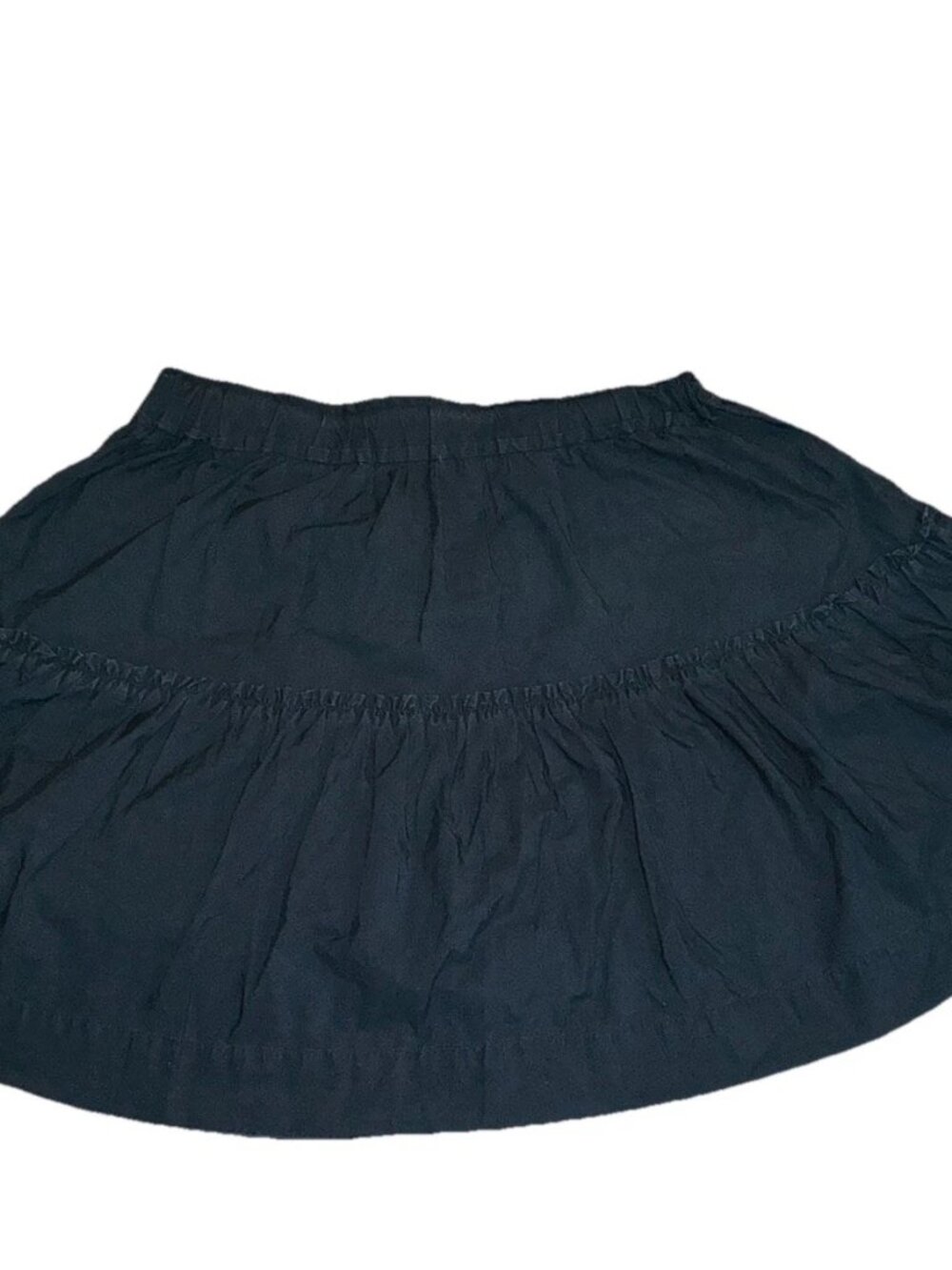 Maeve Anthropologie Smocked Mini Skirt Black Tiered Lined size Large